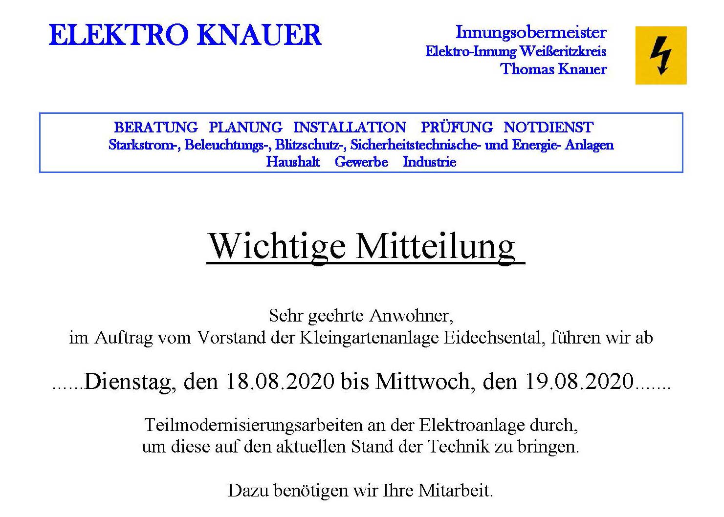 Kleingartenverein „Eidechsental“ e. V. Kesselsdorf